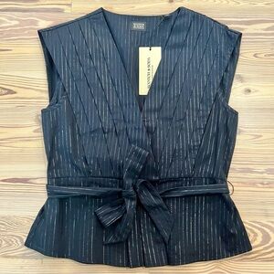 Scotch & Soda Black Pinstripe Blouse